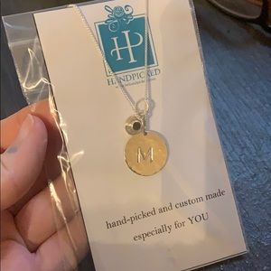 NWT Handpicked Initial necklace “M”